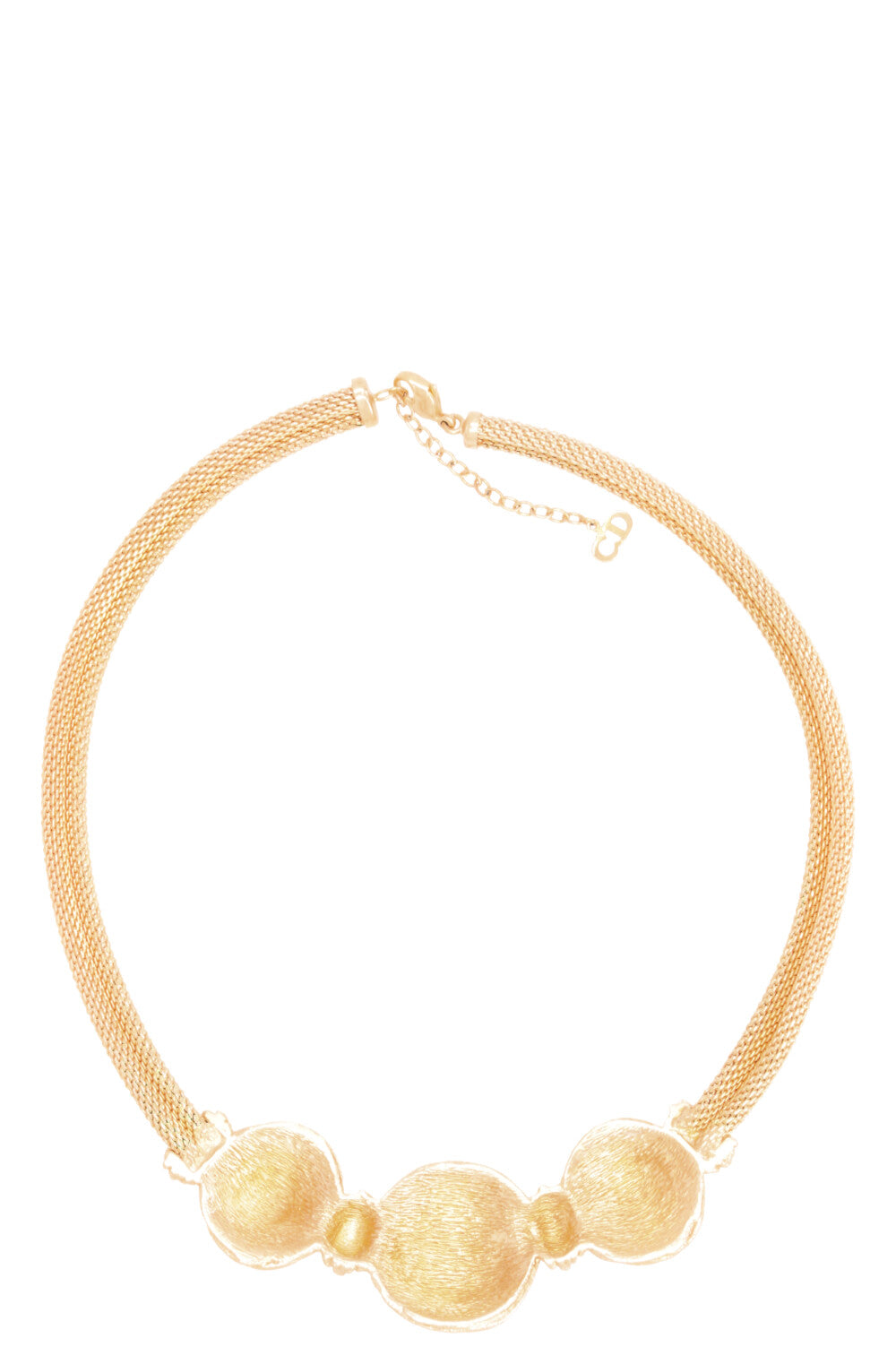 DIOR Vintage Cookies Necklace Gold Blue