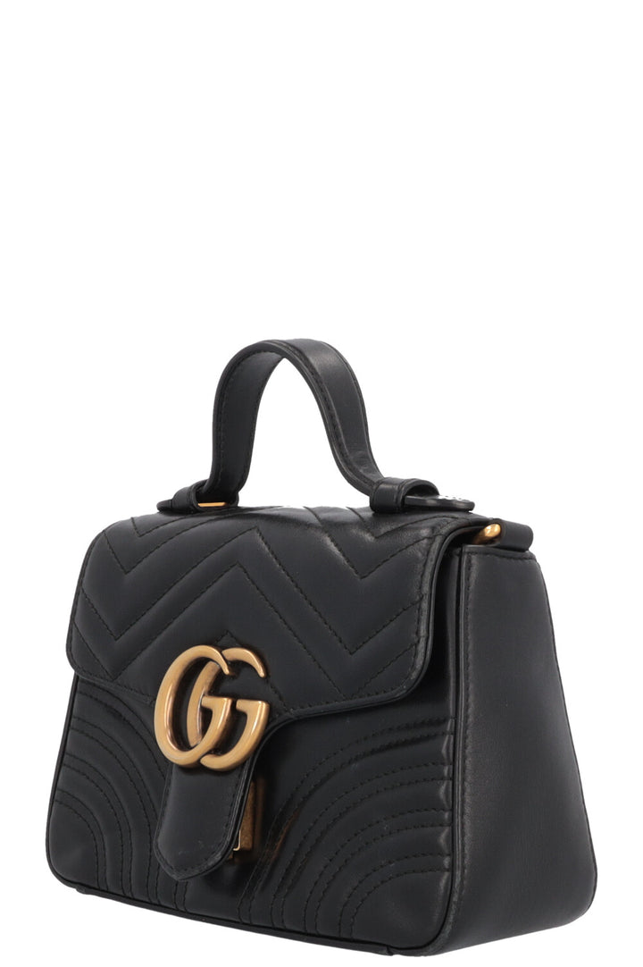 GUCCI Marmont Top Handle Bag Black