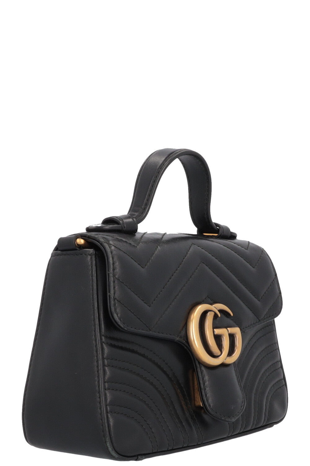 GUCCI Marmont Top Handle Bag Black – REAWAKE - Main Image