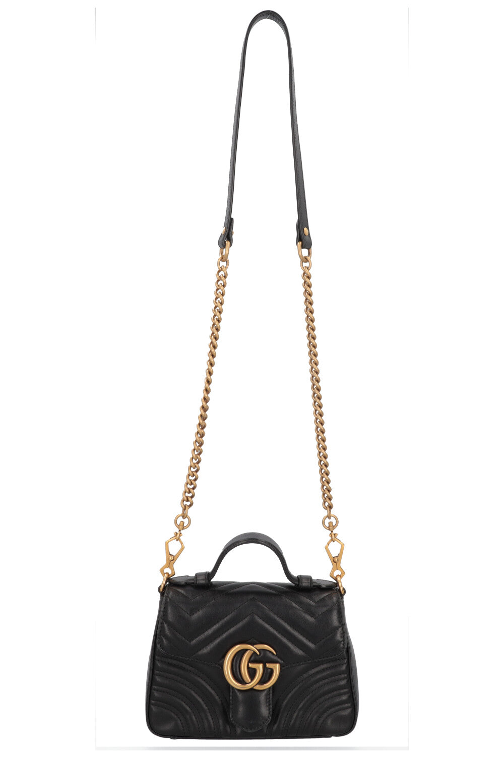 GUCCI Marmont Top Handle Bag Black