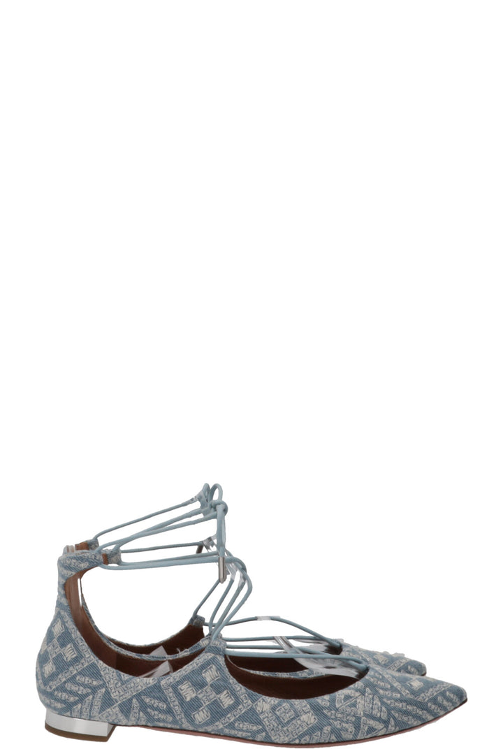 AQUAZZURA Christy Ballerines Bleu denim