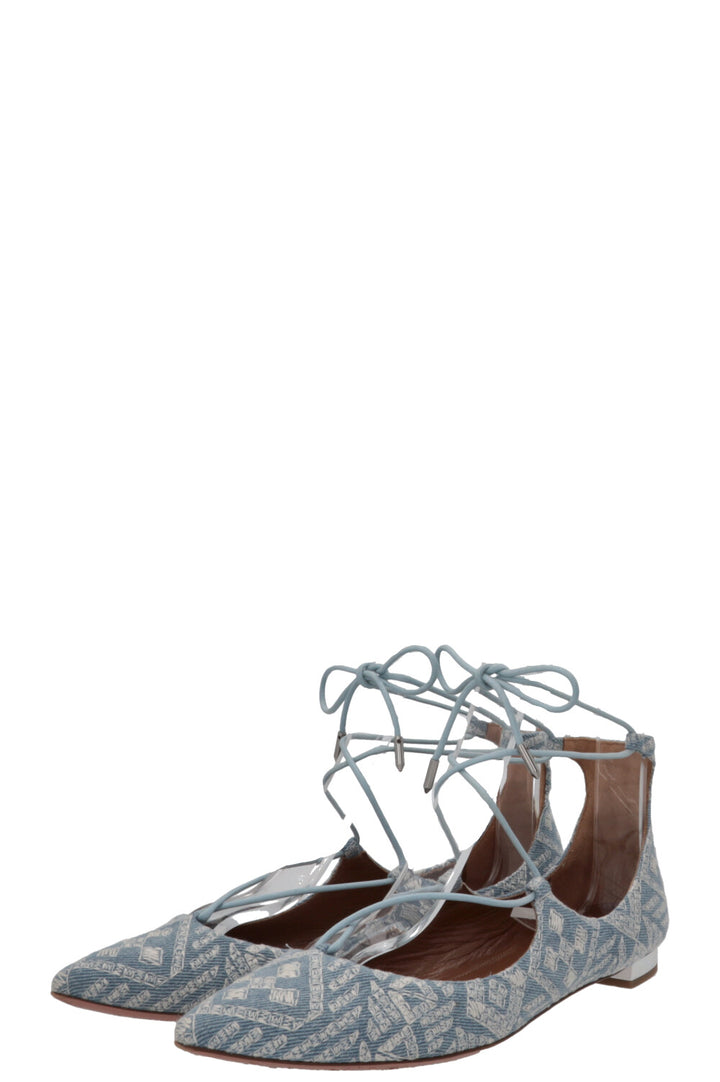 AQUAZZURA Christy Ballerines Bleu denim