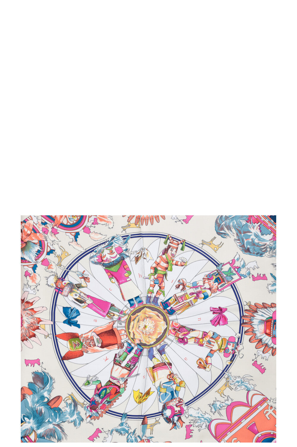 HERMÈS Kachinas Scarf 90 Silk Multicolor