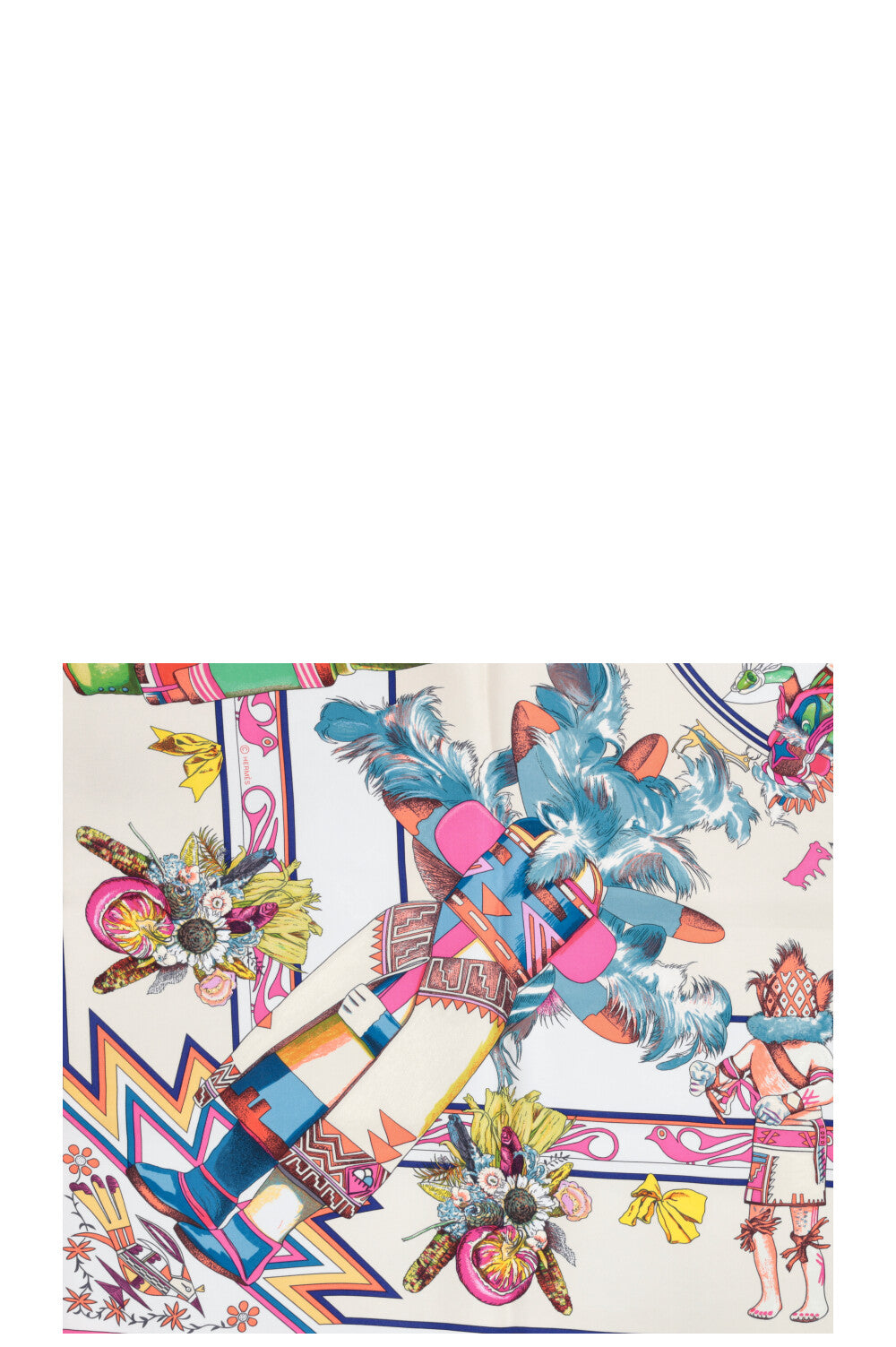 HERMÈS Kachinas Scarf 90 Silk Multicolor