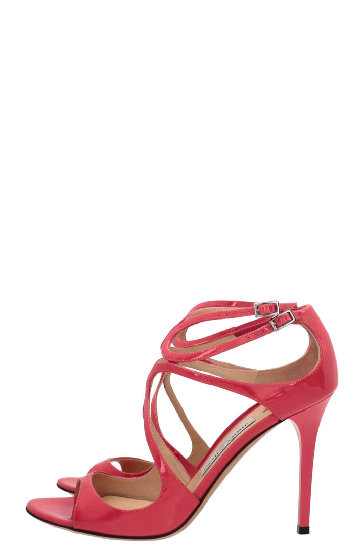 JIMMY CHOO Sandales Azia Cuir Verni Rose