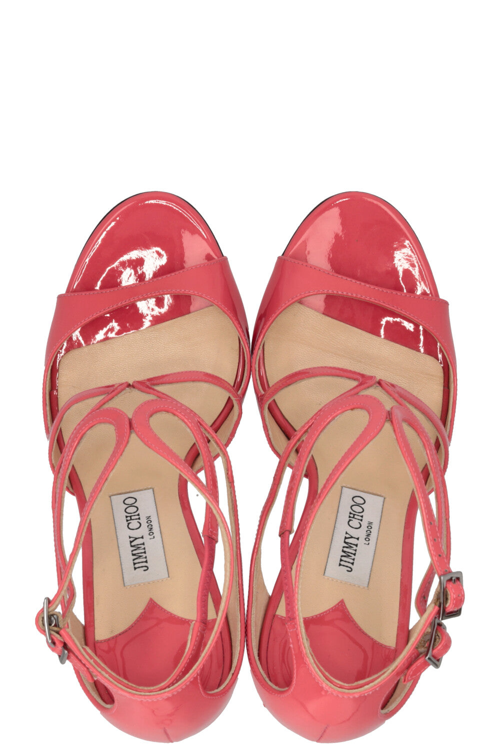 JIMMY CHOO Sandales Azia Cuir Verni Rose