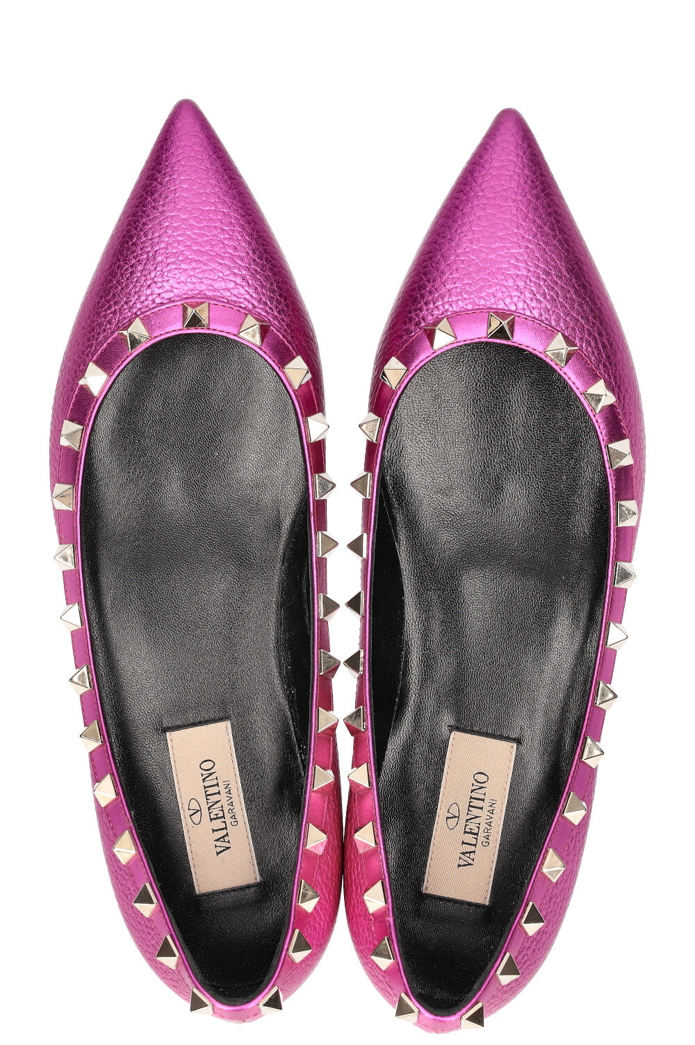 VALENTINO Rockstud Flats Metallic Pink