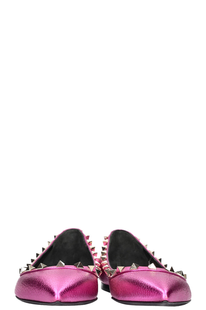 VALENTINO Rockstud Flats Metallic Pink