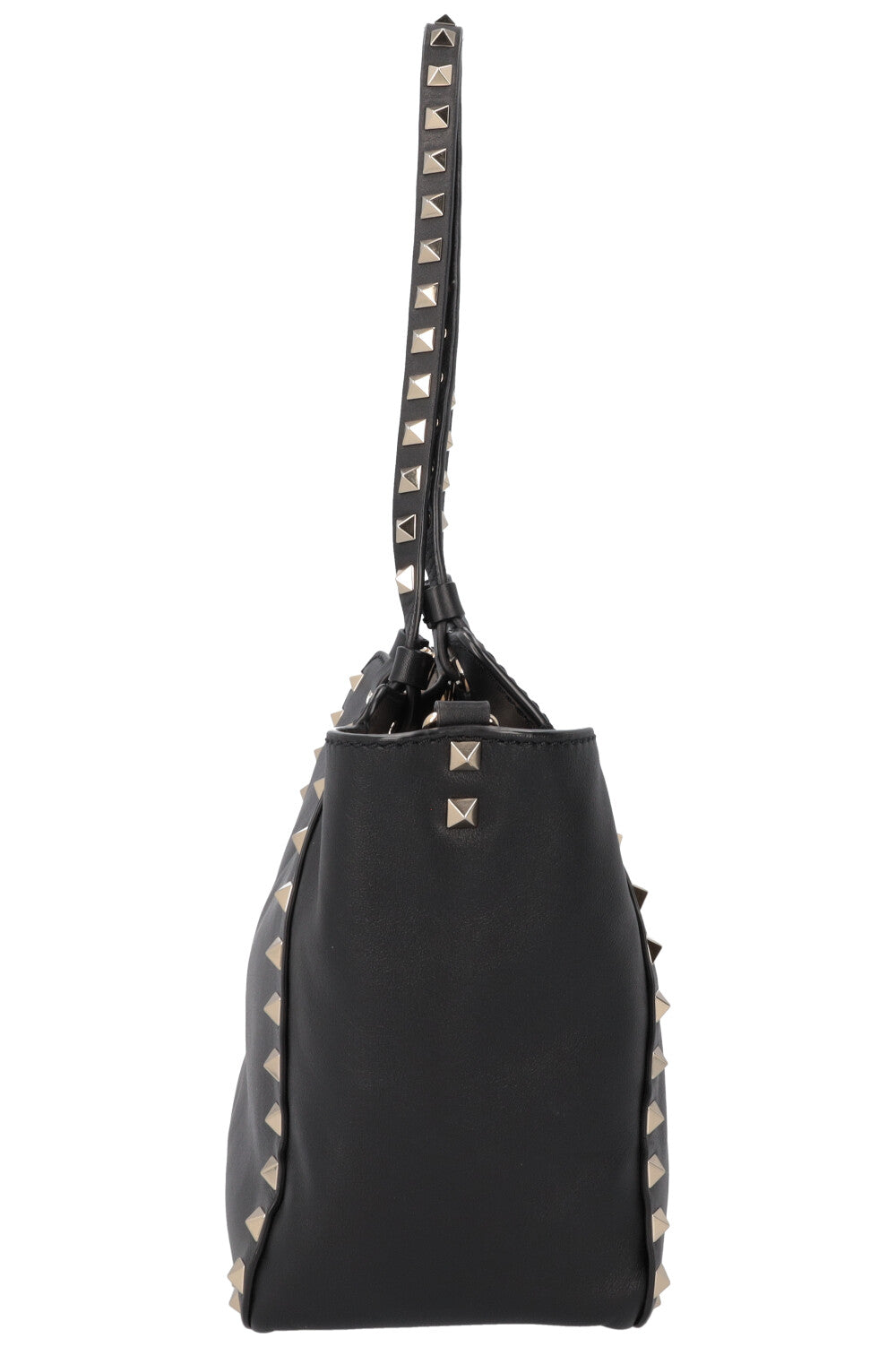 VALENTINO Small Rockstud Tote Bag Leather Black