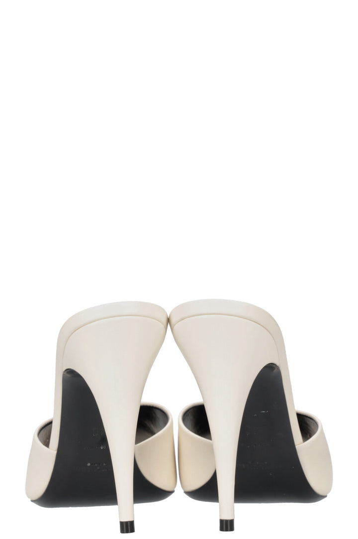 SAINT LAURENT La 16 Mules White