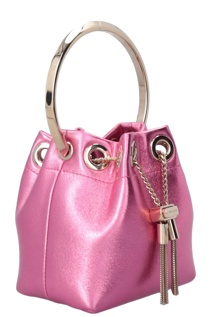 JIMMY CHOO Bon Bon Bag Micro Cuir Rose