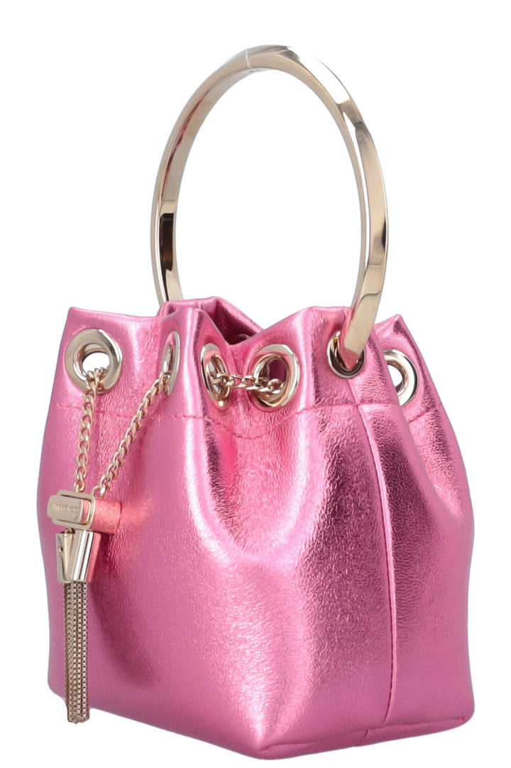 JIMMY CHOO Bon Bon Bag Micro Cuir Rose