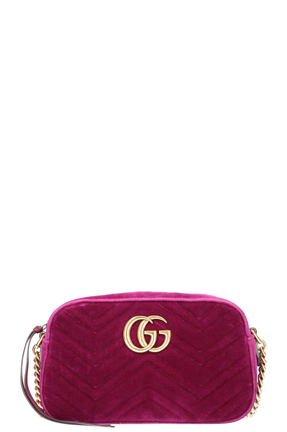 GUCCI Marmont Camera Bag Velvet Fuchsia