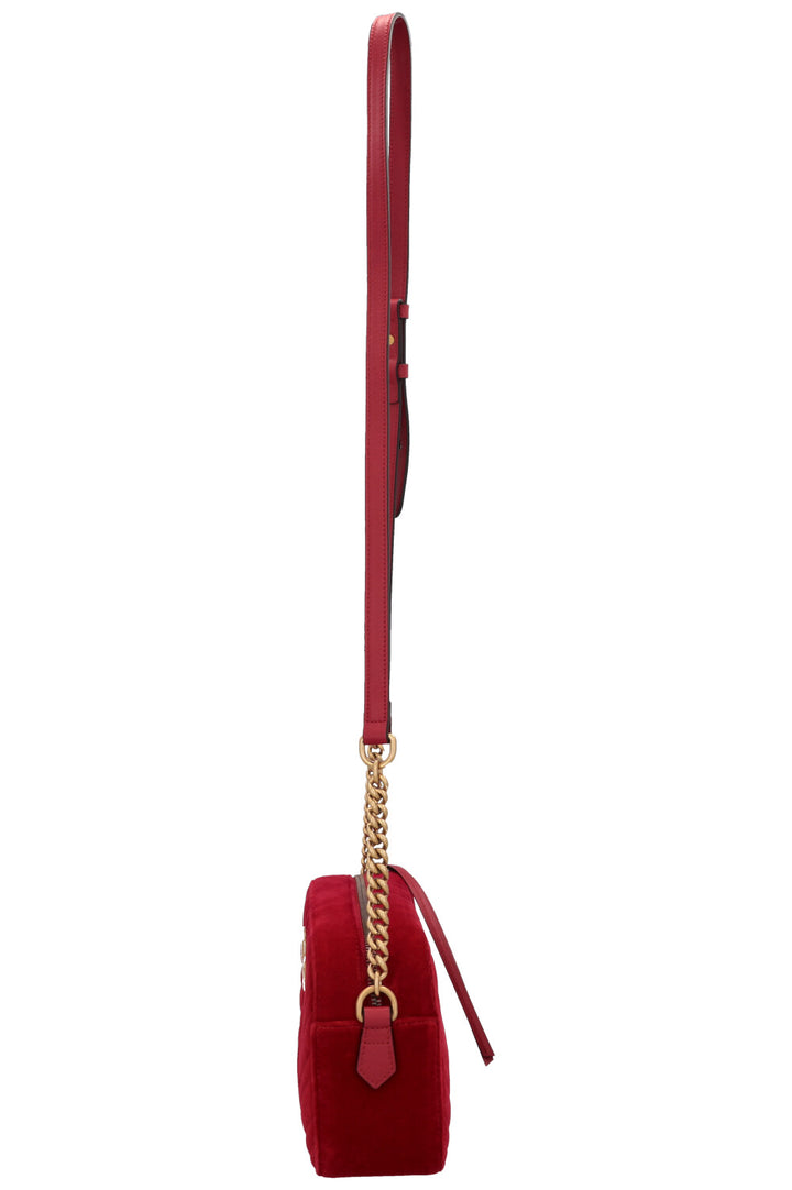 Sac bandoulière matelassé GUCCI Marmont en velours rouge