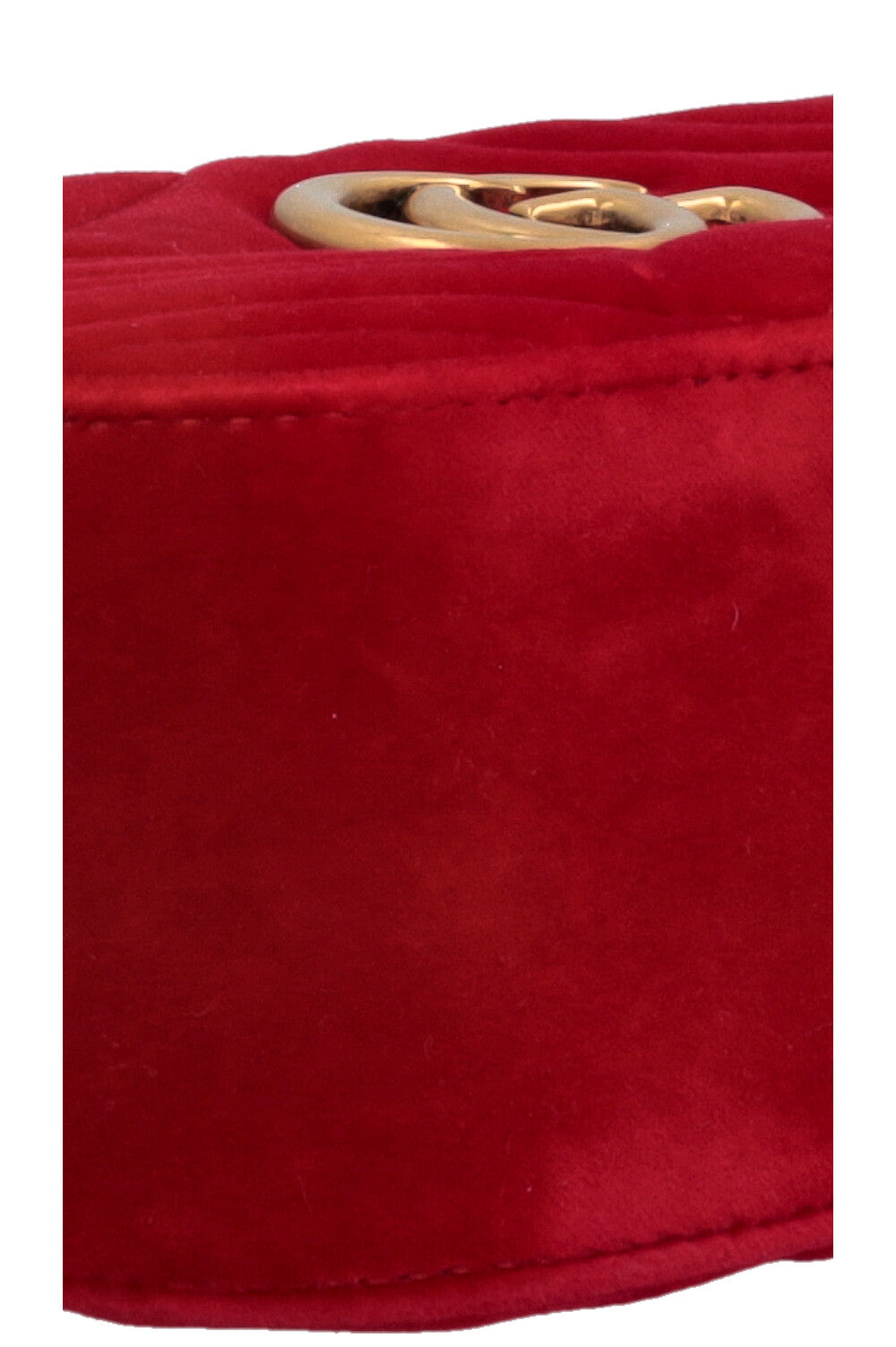 Sac bandoulière matelassé GUCCI Marmont en velours rouge