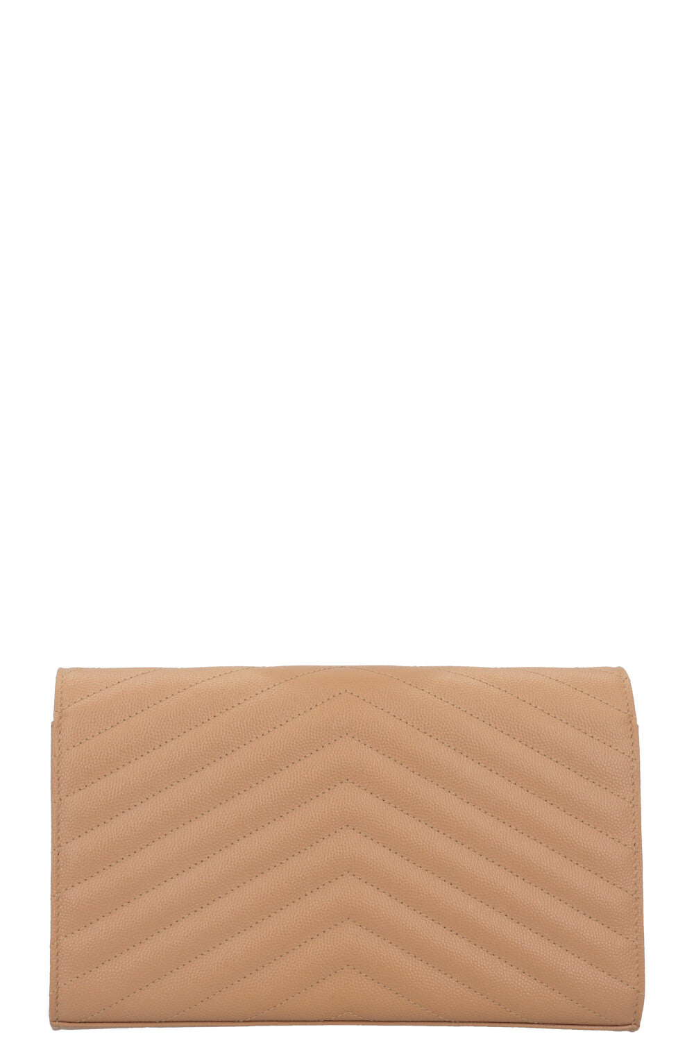 SAINT LAURENT Portefeuille Classique Cassandre Chaîne Cuir Beige