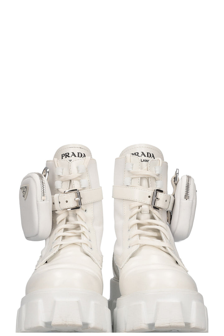 PRADA Monolith Boots White Nylon
