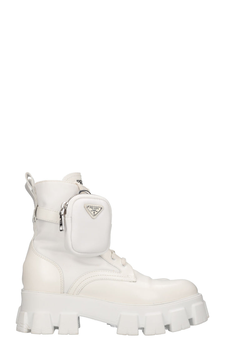 PRADA Monolith Boots White Nylon