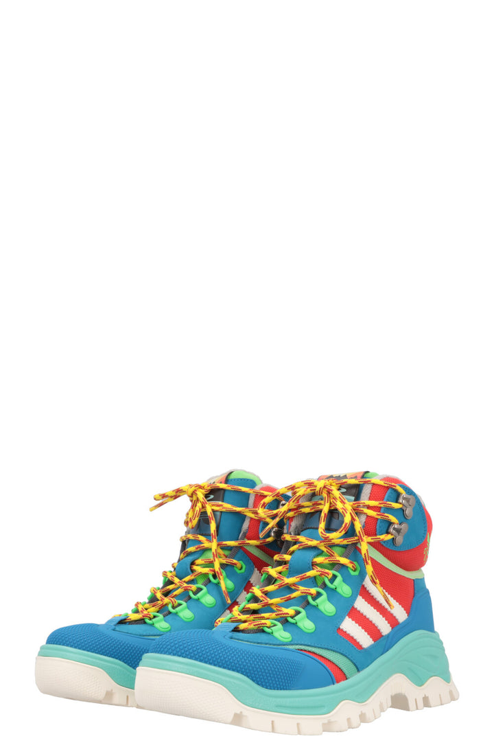 GUCCI x Adidas Lace Up Neon Hiking Boots