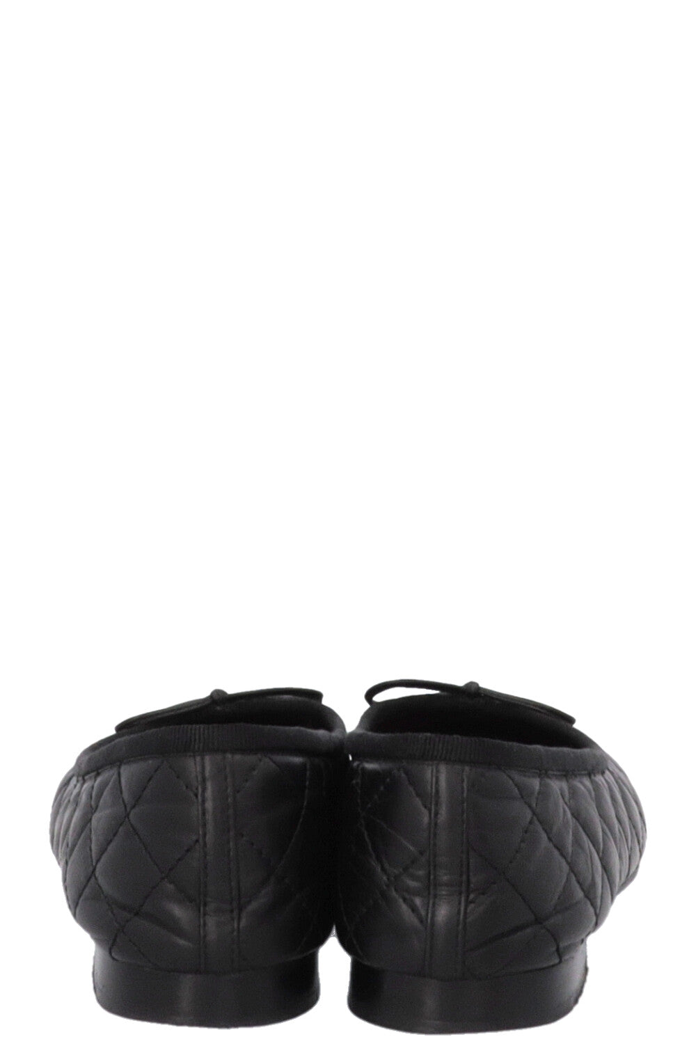 CHANEL Quilted CC Classic Ballet Flats Leather Black