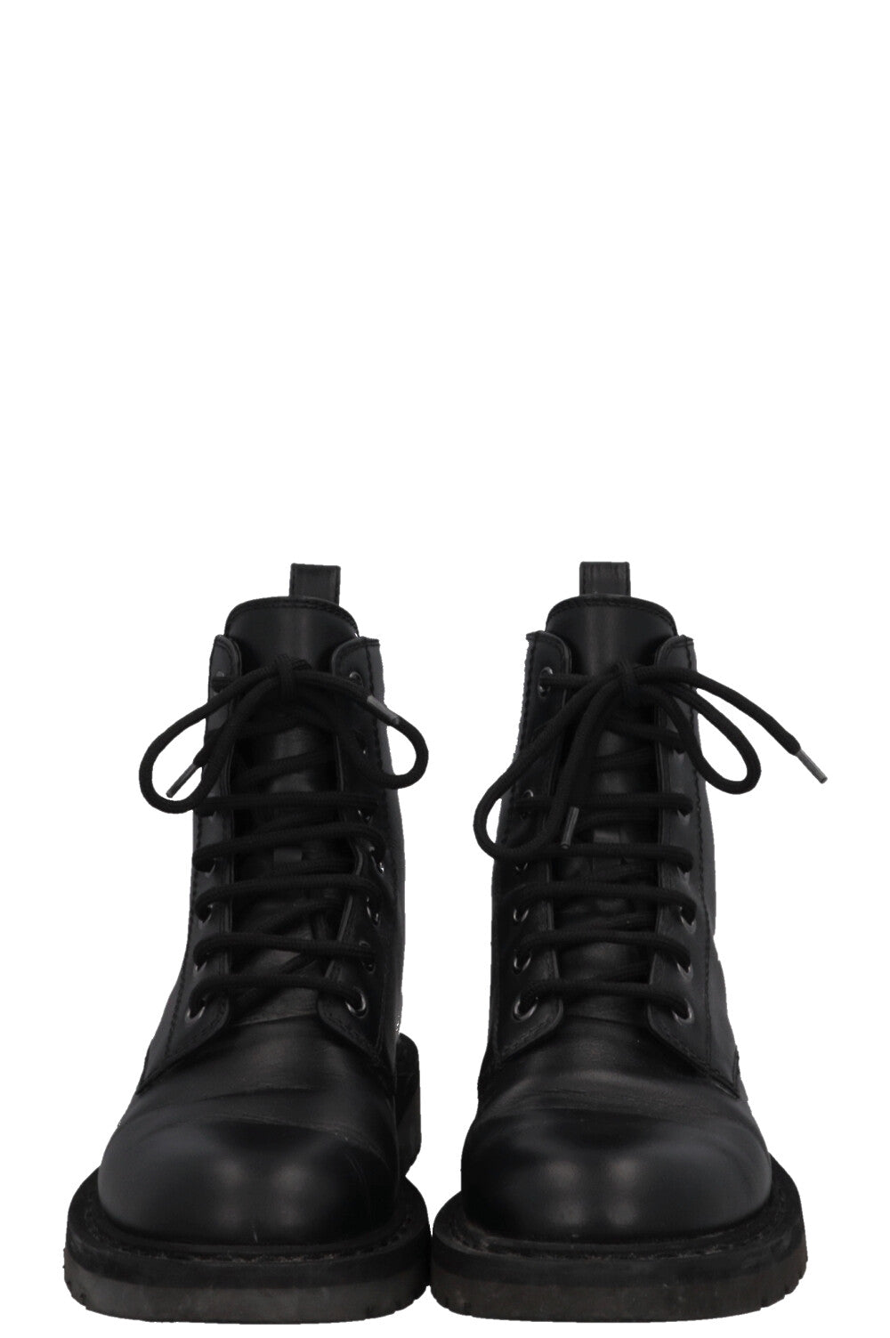 VALENTINO VLTN Logo Lace Up Ankle Boots Leather Black