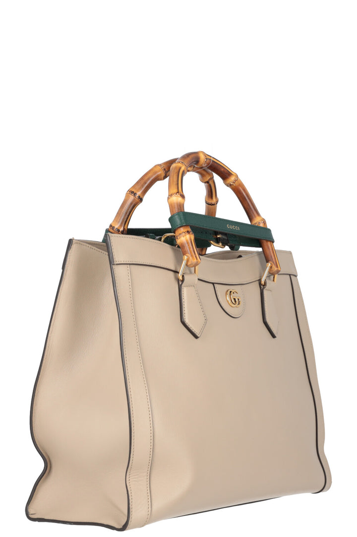 GUCCI Diana Medium Tote Bag Leather Beige