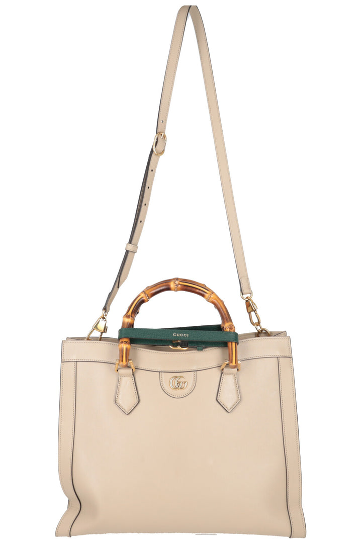 GUCCI Diana Medium Tote Bag Leather Beige