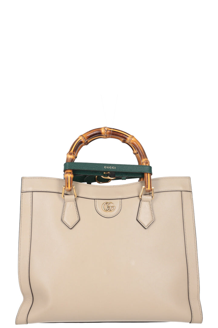 GUCCI Diana Medium Tote Bag Leather Beige