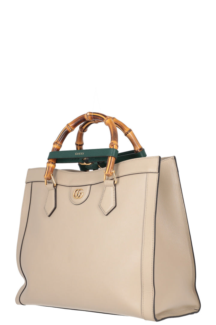 GUCCI Diana Medium Tote Bag Leather Beige