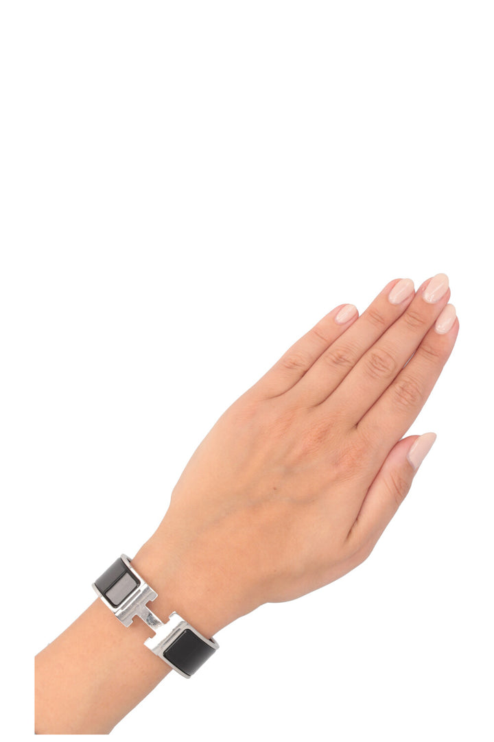 HERMÈS Clic Clac H Bracelet Silver Black