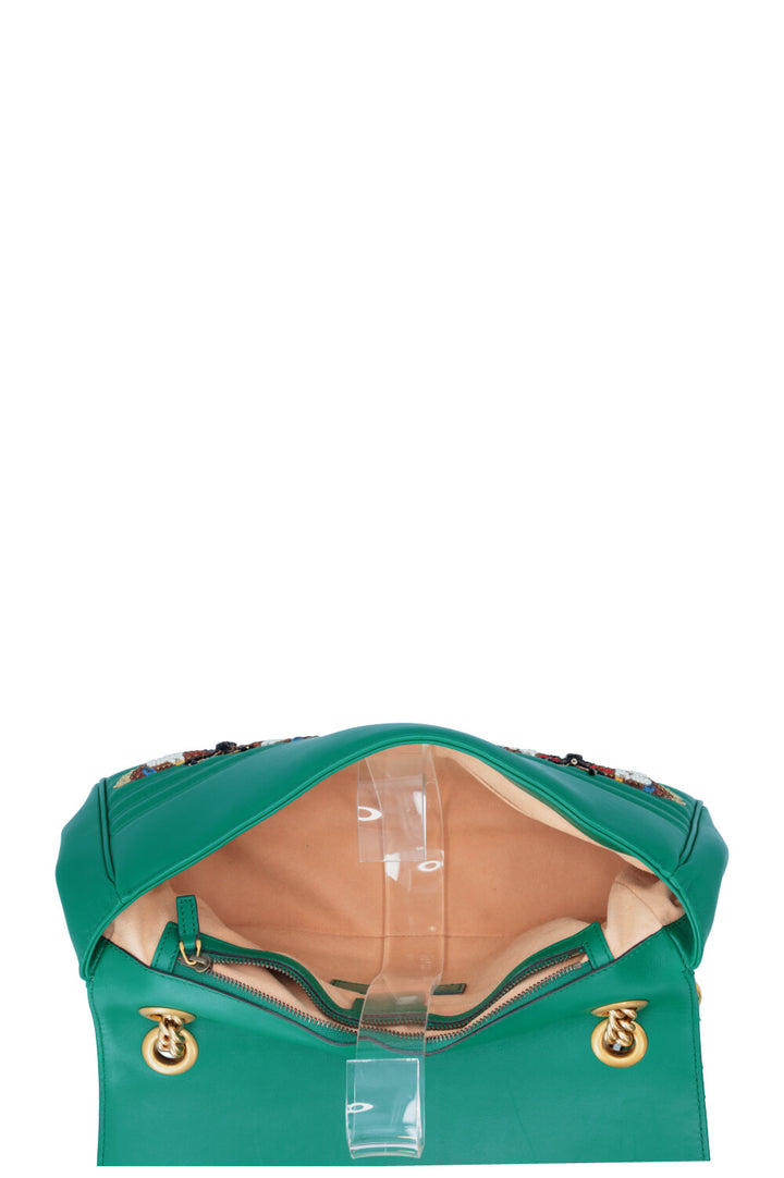 GUCCI Butterfly Marmont Bag Leather Green