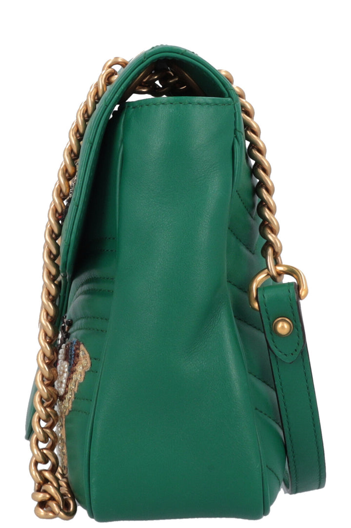 GUCCI Butterfly Marmont Bag Leather Green