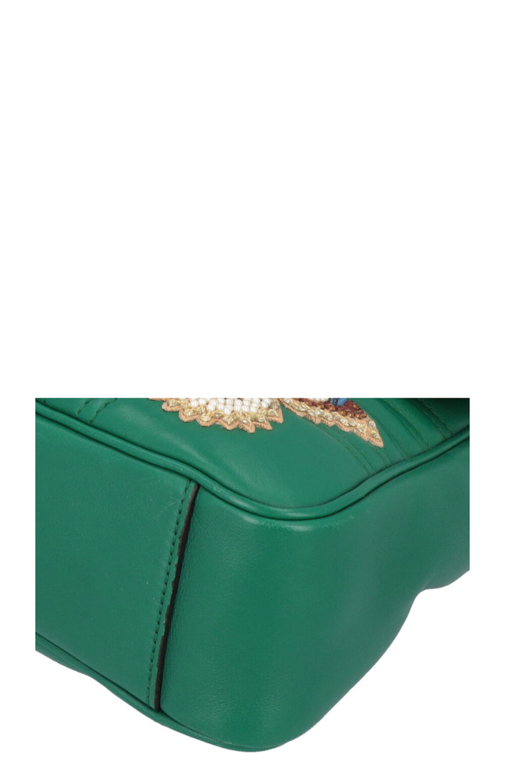 GUCCI Butterfly Marmont Bag Leather Green