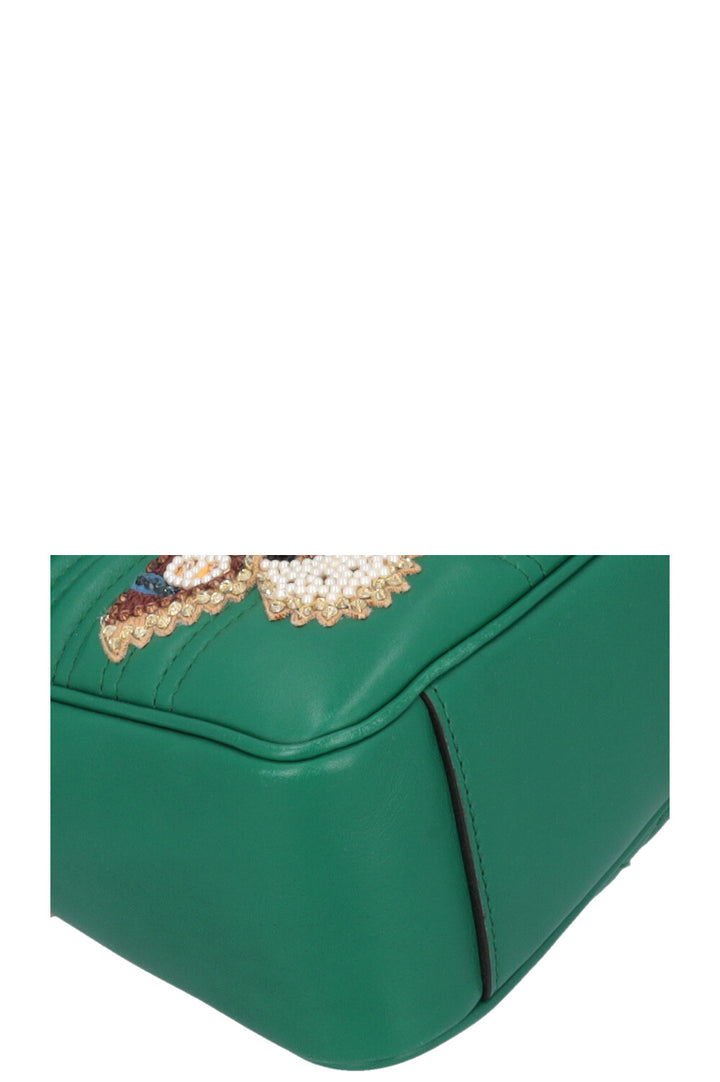 GUCCI Butterfly Marmont Bag Leather Green