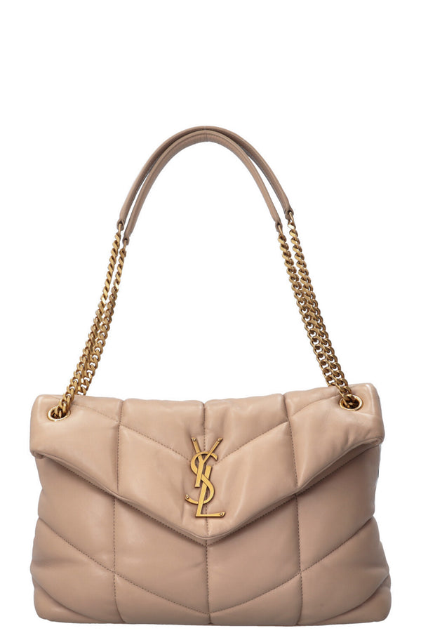 SAINT LAURENT Sac Loulou Puffer Moyen Beige
