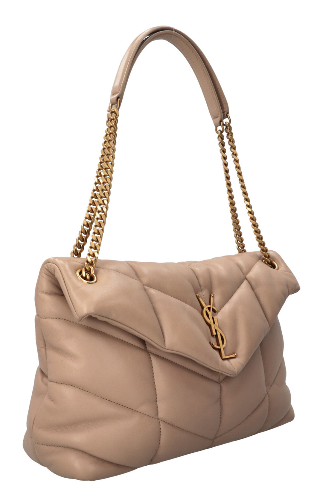SAINT LAURENT Loulou Puffer Bag Medium Beige