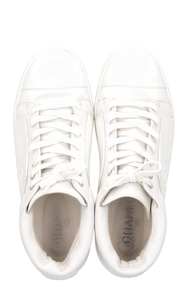 CHANEL CC High Top Sneaker White