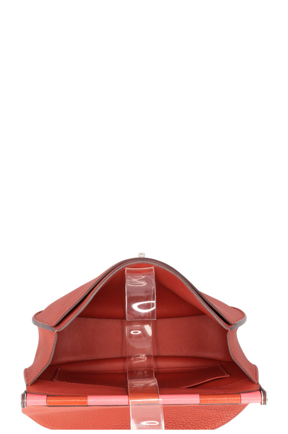 HERMÈS Saut 25 Clemence Chevre Mysore Brique Cuivre Rose Lipstick
