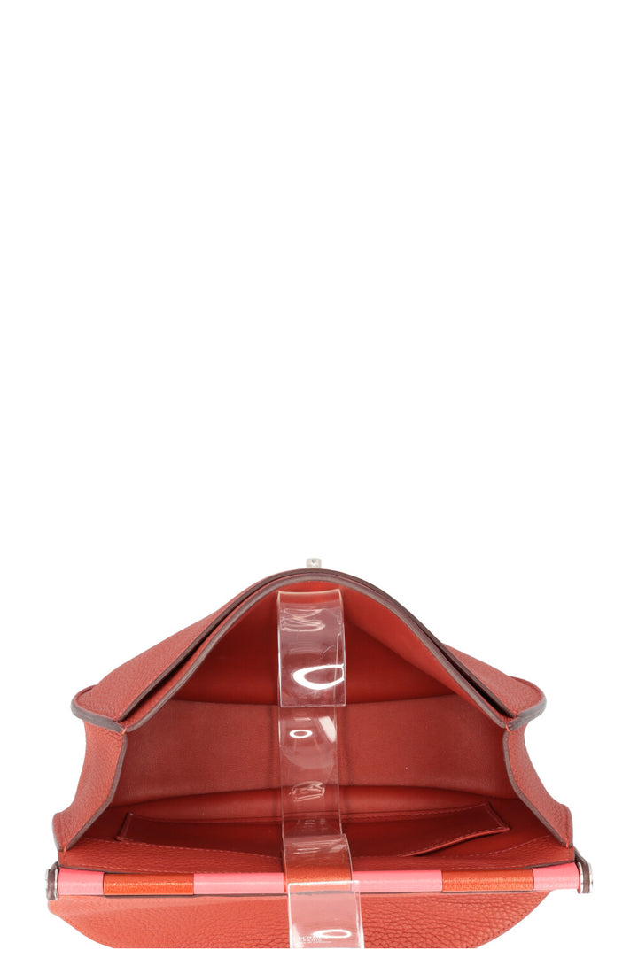 HERMÈS Saut 25 Clemence Chevre Mysore Brique Cuivre Rose Lipstick