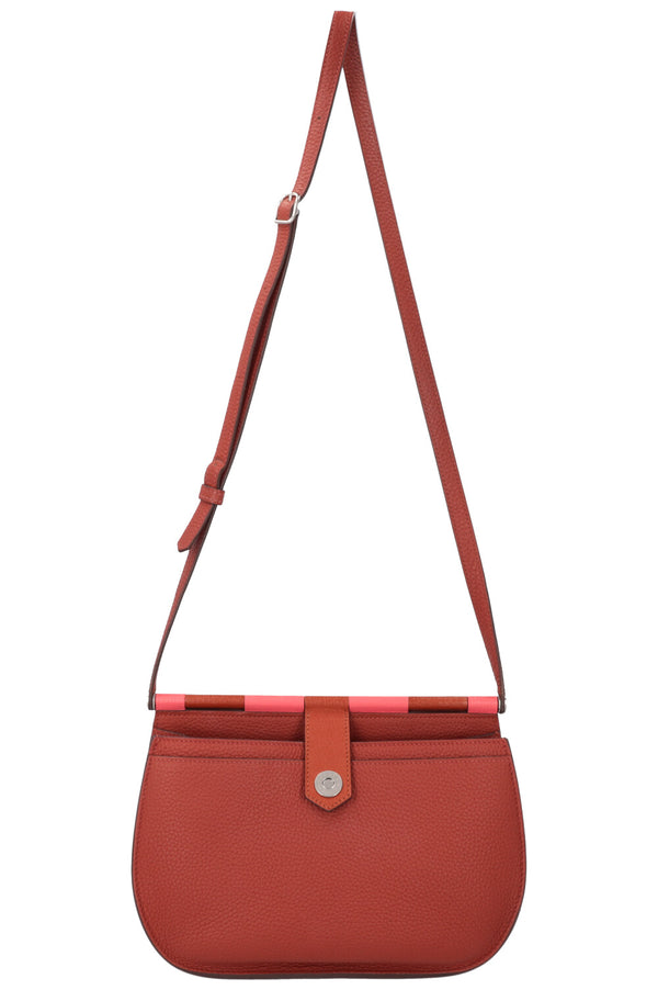 HERMÈS Saut 25 Clemence Chevre Mysore Brique Cuivre Rose Lipstick