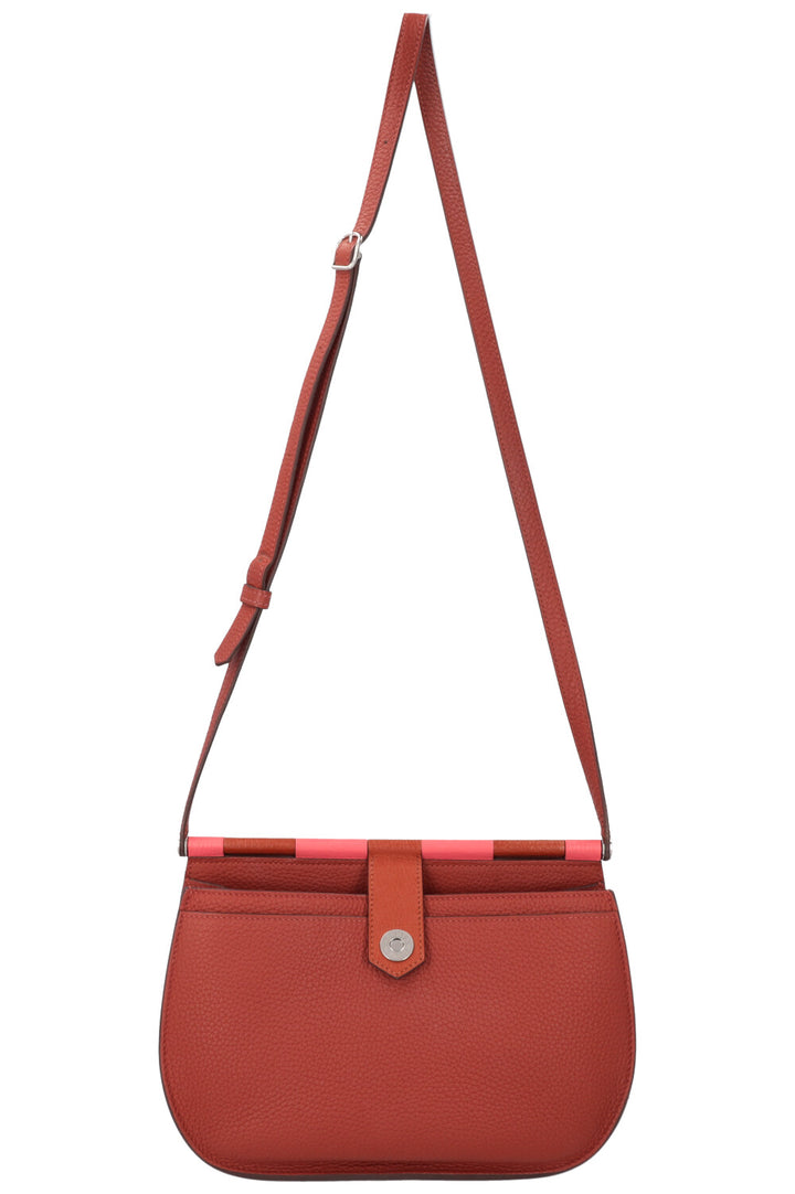 HERMÈS Saut 25 Clemence Chevre Mysore Brique Cuivre Rose Lipstick