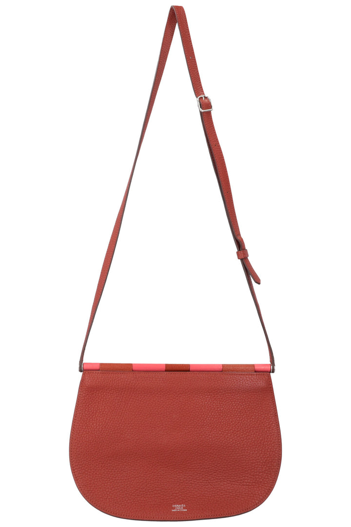 HERMÈS Saut 25 Clemence Chevre Mysore Brique Cuivre Rose Lipstick
