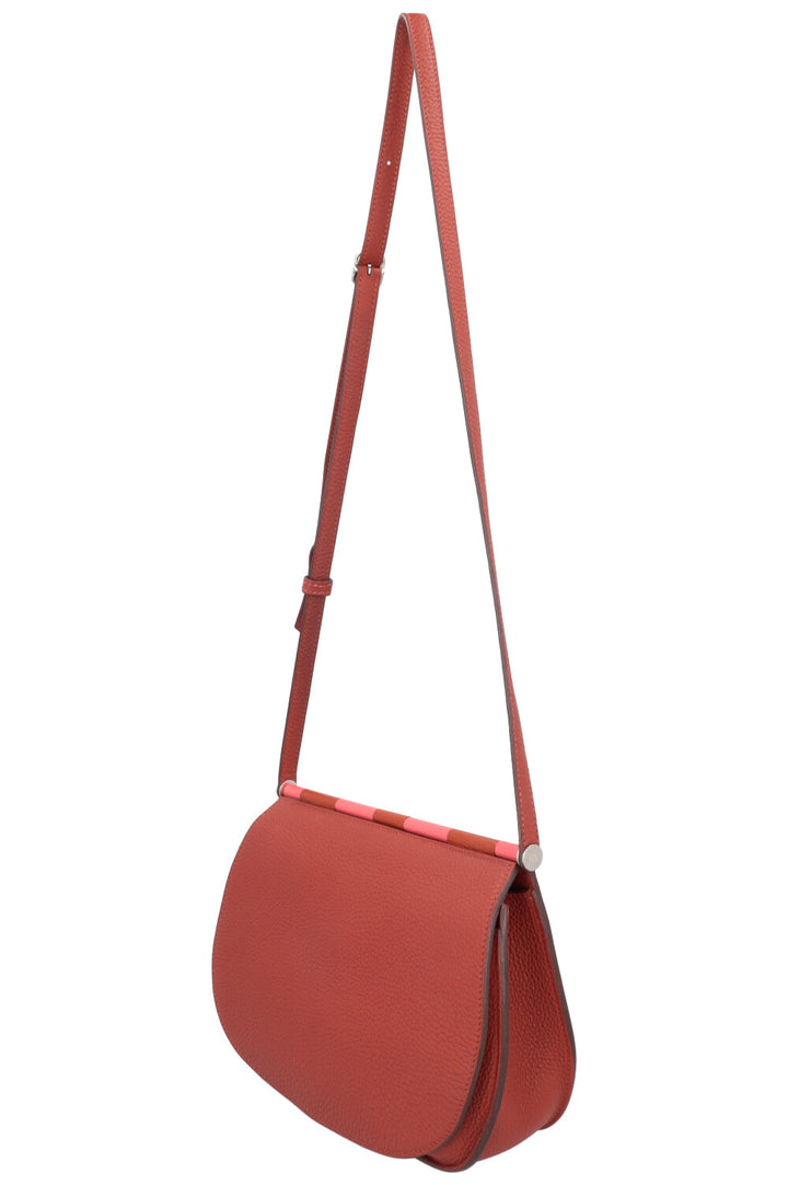 HERMÈS Saut 25 Clemence Chevre Mysore Brique Cuivre Rose Lipstick