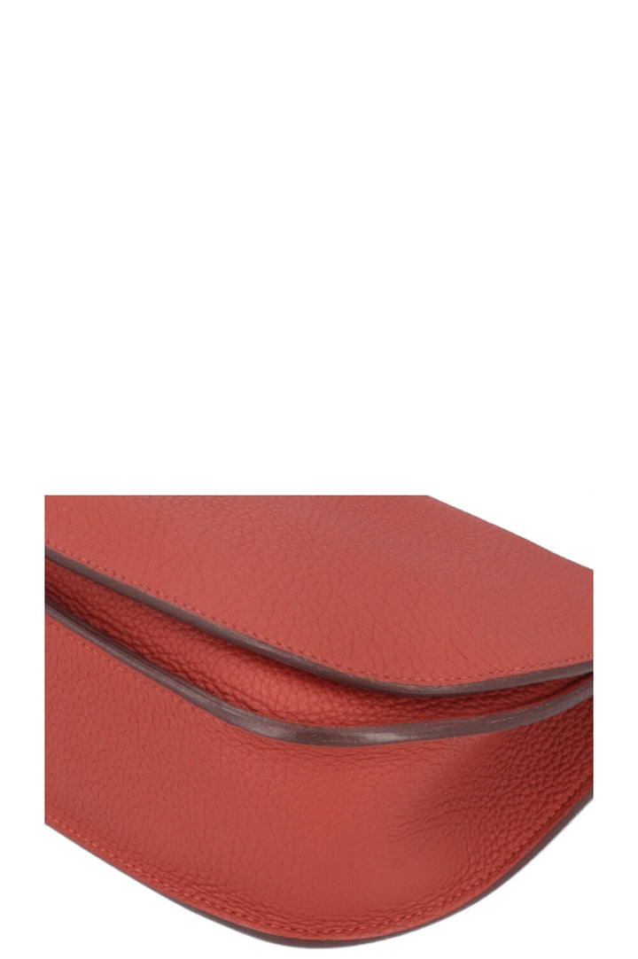 HERMÈS Saut 25 Clemence Chevre Mysore Brique Cuivre Rose Lipstick