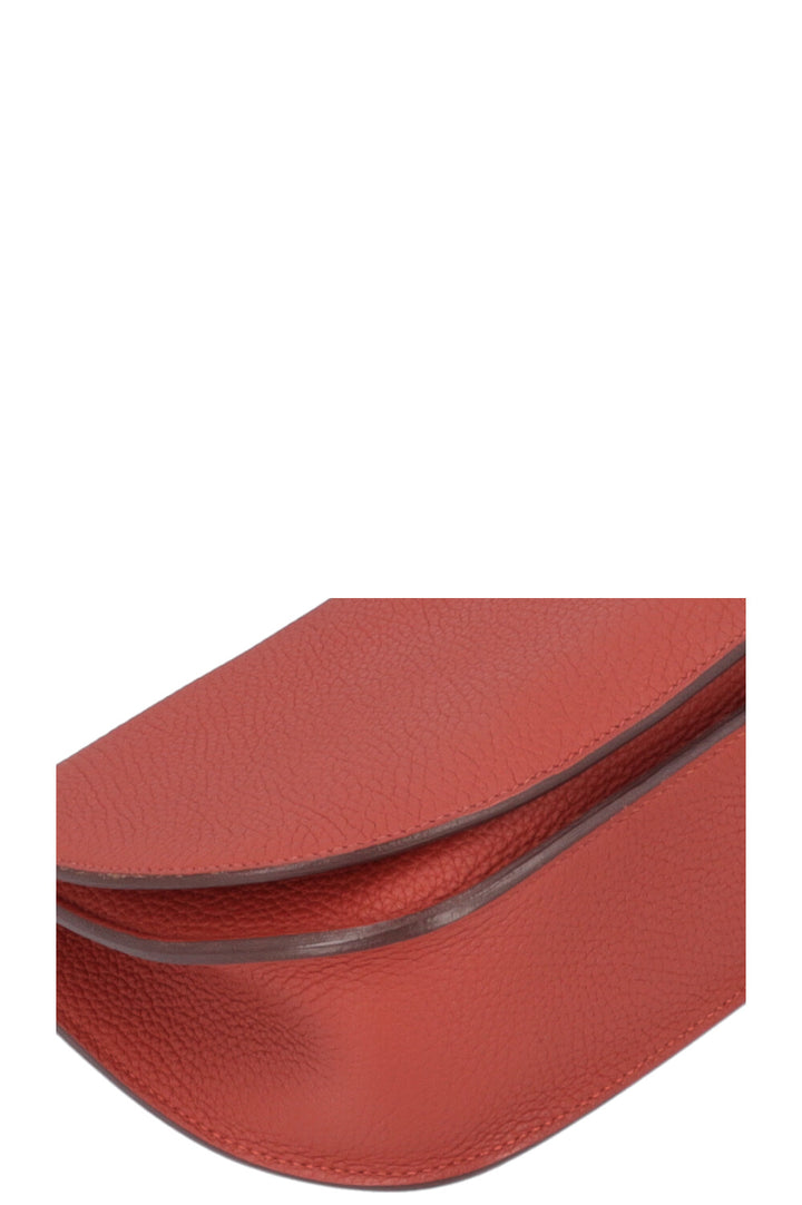 HERMÈS Saut 25 Clemence Chevre Mysore Brique Cuivre Rose Lipstick