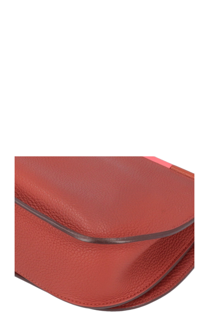 HERMÈS Saut 25 Clemence Chevre Mysore Brique Cuivre Rose Lipstick