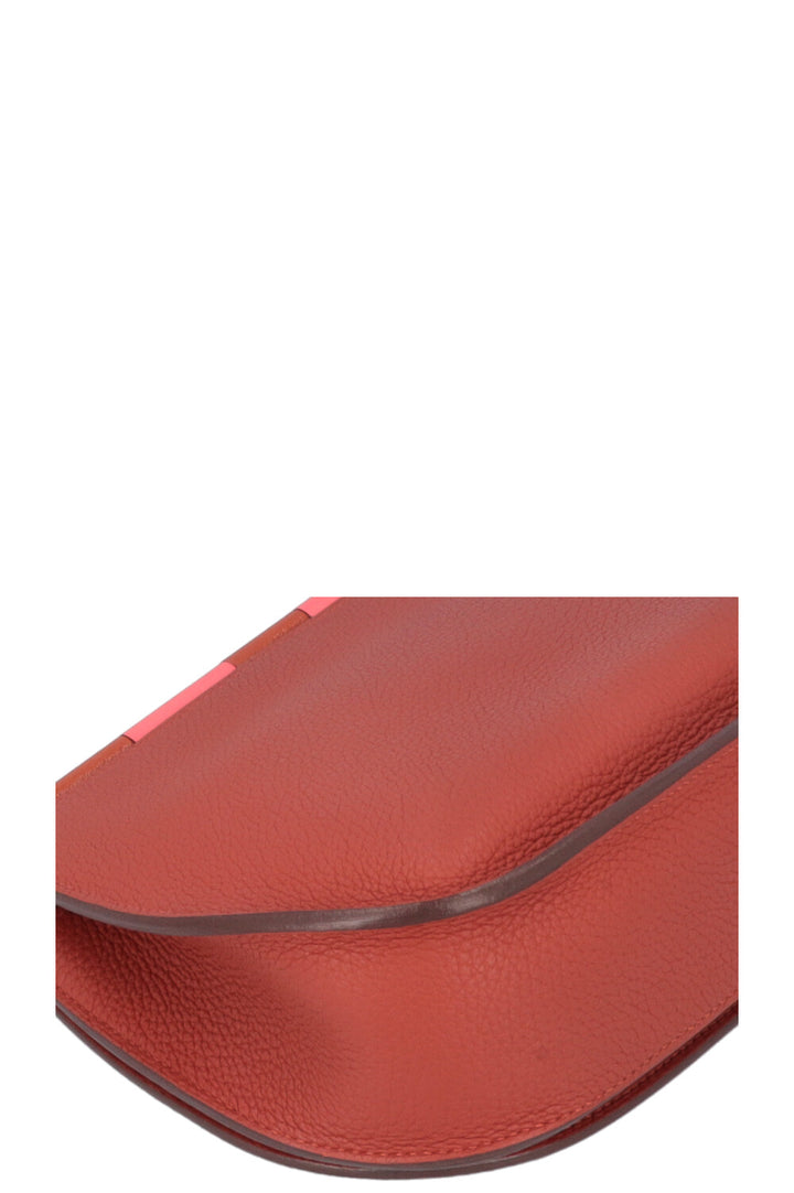 HERMÈS Saut 25 Clemence Chevre Mysore Brique Cuivre Rose Lipstick