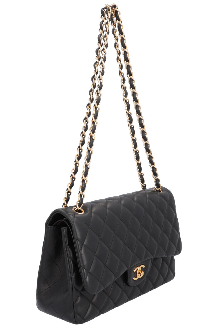 CHANEL Large Classic Flap Bag Lambskin Black