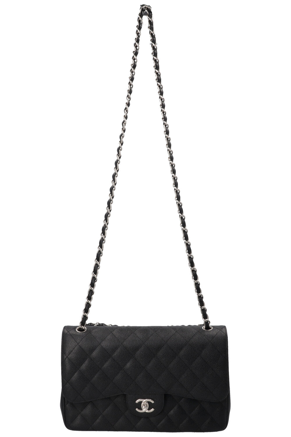 CHANEL Double Flap Bag Large Caviar Black