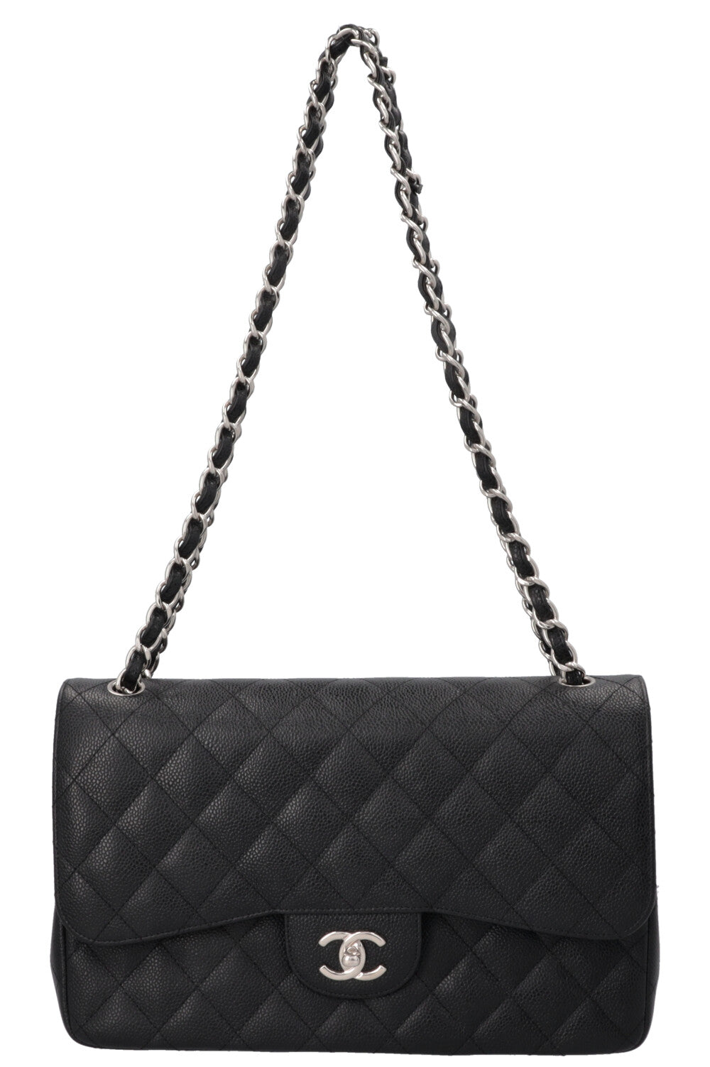 CHANEL Double Flap Bag Large Caviar Black